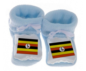 Chausson Bandera del Bebé Uganda Azul