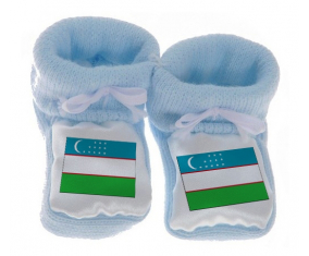 Chausson Bandera del Bebé Uzbekistán Azul