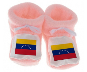 Chausson Bandera del Bebé Venezuela Rosa