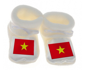 Chausson bebé de la bandera blanca de Vietnam