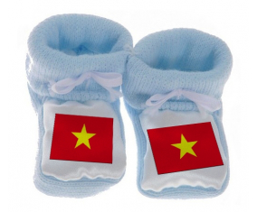 Chausson Bandera del Bebé Vietnam Azul