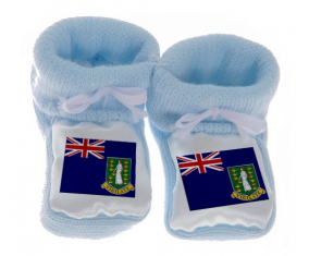 Chausson Bandera del Bebé Las Islas Blancas de Azul