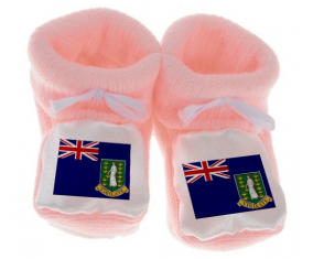 Chausson Bandera del Bebé Las Islas Vírgenes de Color Rosa