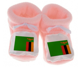 Chausson Bandera del Bebé Zambia Rosa