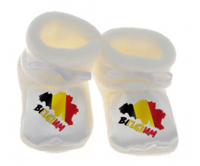 Chausson bebé Bélgica mapea color blanco