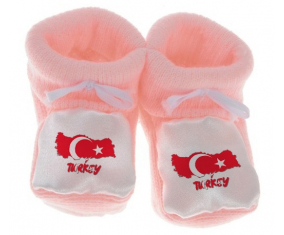 Chausson bebé Turquía mapea color rosa