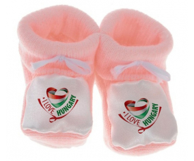 Chausson bebé I Love Hungary rosa