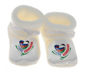 Chausson bebé me encanta Azerbaiyán color blanco