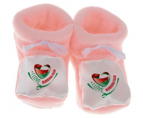 Chausson bebé me encanta Burkina Faso color rosa