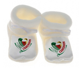 Chausson bebé amo a Camerún Blanco