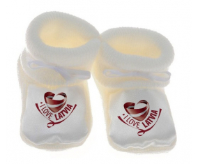 Chausson Bebé Amo a Letonia Blanco