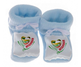 Chausson bebé me encanta Myanmar Azul