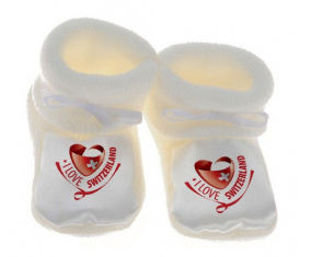 Chausson bebé I Love Switzerland blanco