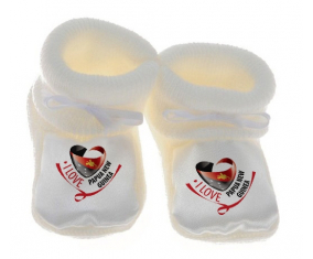 Chausson bebé I Love Papúa new Guinea blanco