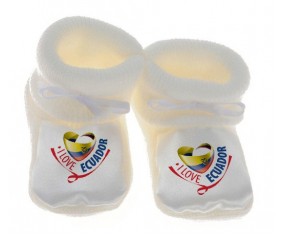 Chausson bebé amo a Ecuador Blanco