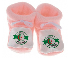 Chausson bebé hecho en Argelia diseño 2 color rosa