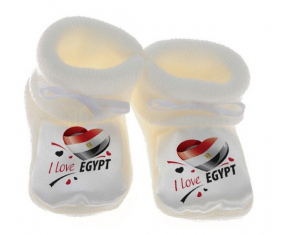 Chausson Bebé me encanta Egipto diseño 1 blanco