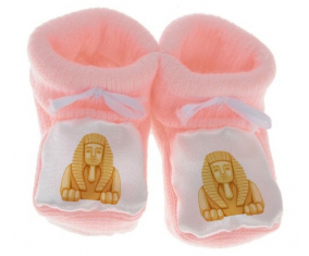 Chausson estatua del bebé del símbolo egipcio de la esfinge del antiguo Egipto color rosa