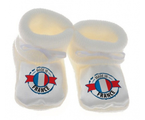 Chausson bebé hecho en France diseño blanco 1