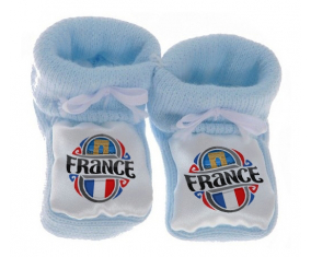 Chausson bandera del bebé France diseño azul 1