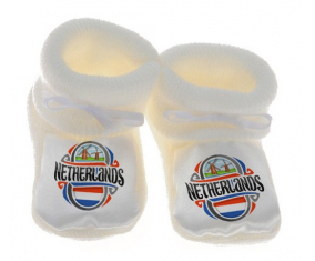 Chausson bebé Flag Netherland en blanco