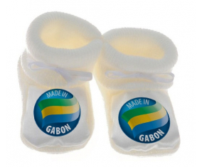 Chausson bebé hecho en GABON Blanco