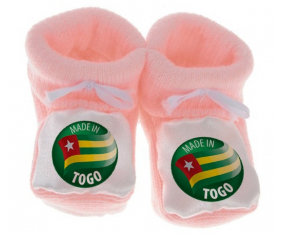 Chausson bebé hecho en togo color rosa