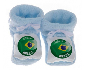 Chausson bebé hecho en azul BRASIL