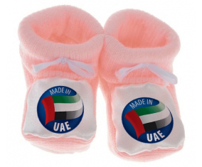 Chausson bebé hecho en color rosa de los Emiratos Árabes Unidos