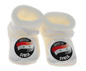 Chausson bebé hecho en SIRIA blanco