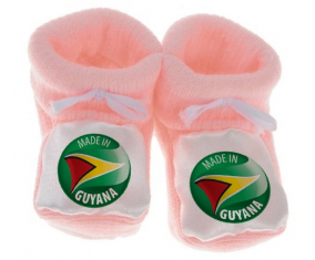 Chausson bebé hecho en color guyane color rosa