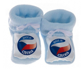 Chausson bebé hecho en azul CHECOIA