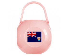 Caja de piruletas bandera de Anguila rosa