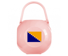 Caja de pezón bandera rosa de Bosnia y Herzegovina