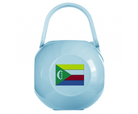 Caja de piruletas con bandera de las Comoras de color azul