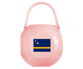 Caja de piruleta de bandera de Curazao rosa