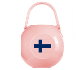 Caja de piruletas bandera de Finlandia rosa
