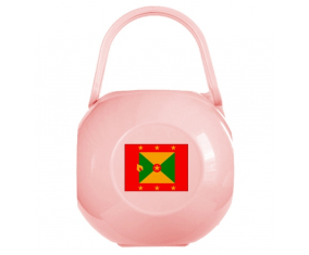 Caja de piruleta bandera de granada rosa