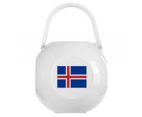 Caja de piruletas bandera blanca de Islandia