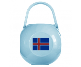 Caja de piruletas bandera de Islandia azul