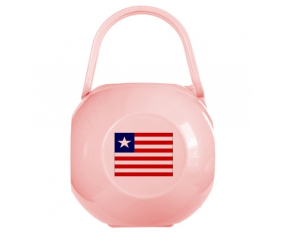 Caja de pezón con bandera de Liberia rosa