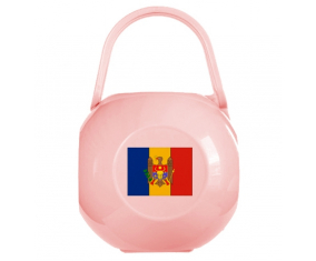 Caja de piruletas bandera de Moldavia rosa