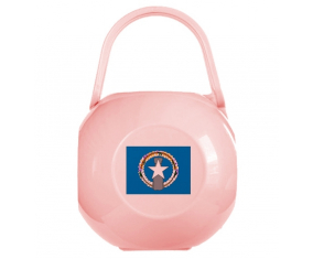 Caja de piruletas con bandera rosa de Corea del Norte
