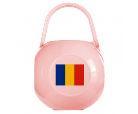 Bandera rosa Rumania caja de pezón