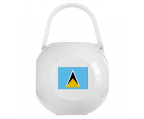 Caja de piruletas bandera de Santa Lucía blanca
