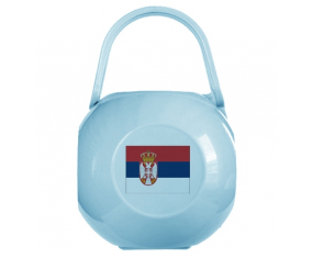 Caja de piruletas Bandera serbia de color azul