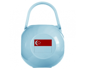 Caja de pezón con bandera azul de Singapur
