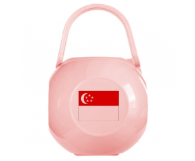 Caja de pezón con bandera rosa de Singapur