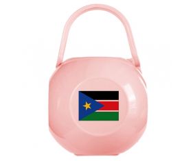 Caja de piruletas con bandera rosa de Sudán del Sur