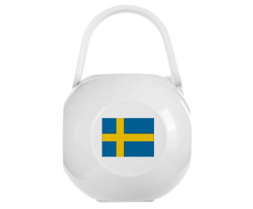 Caja de piruletas bandera de Suecia blanca